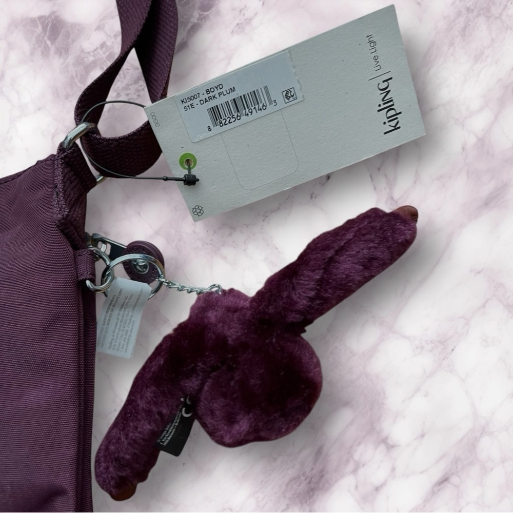 Kipling NWT Boyd Crossbody Bag Style - KI5007 - Plum - 51E - Picture 9 of 16